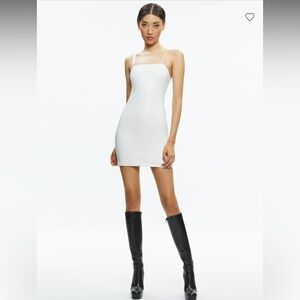 alice + olivia FIFI VEGAN LEATHER MINI DRESS